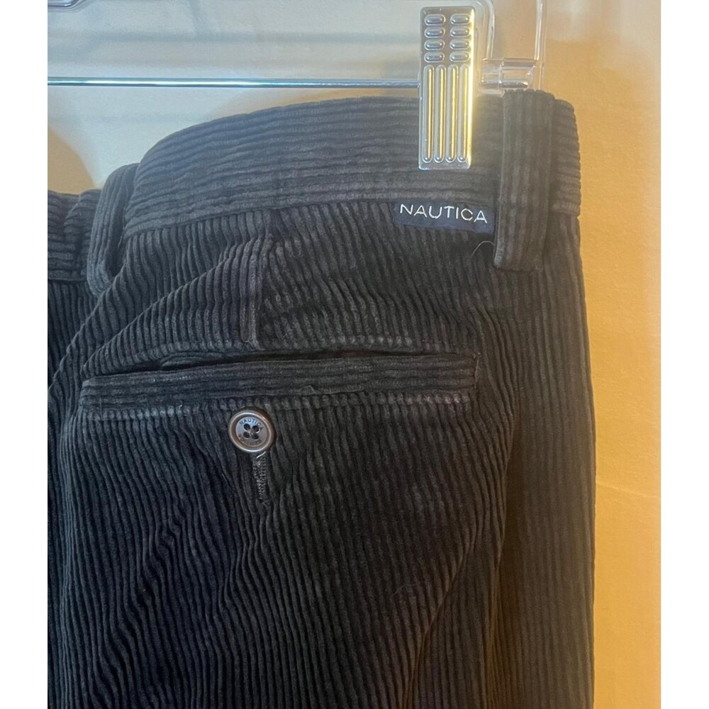 Vintage Nautica Mens 36x30 Classic Fit Rigger Dark Brown Corduroy Pants - Picture 3 of 4